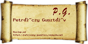 Petróczy Gusztáv névjegykártya