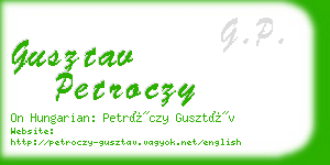 gusztav petroczy business card